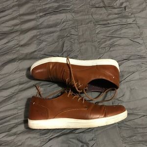 Brown leather sneakers